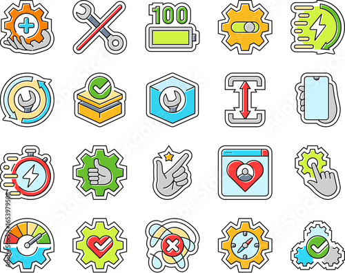 ease of use product icons set vector