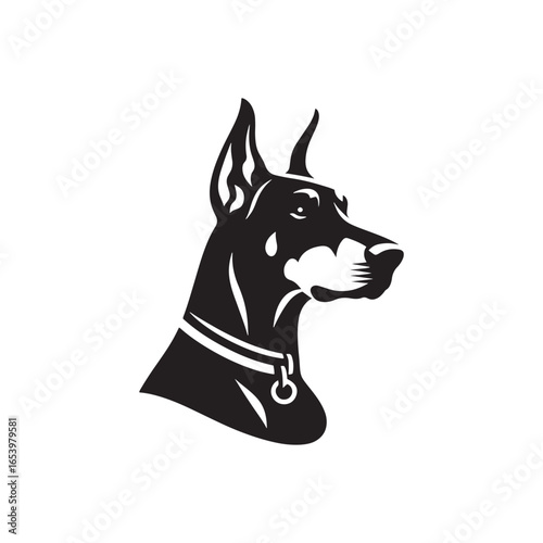 Doberman Pinscher Vector Silhouette – Strong and Elegant Guard Dog Outline, Perfect for Pet Lovers, Logos, Prints, Graphic Design, Illustrations, Home Decor, Stencils, Icons, and Creative Projects
