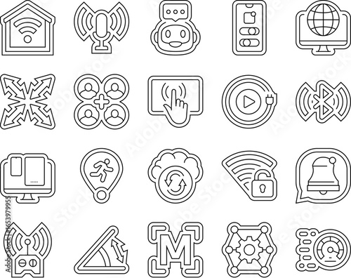 integration compatibility product icons set vector