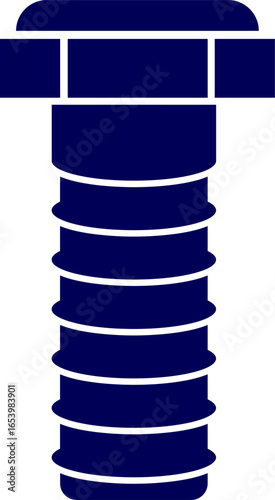 Round head hex bolt silhouette. Bolt Nut silhouette. Spare part, Mechanical Element Symbol  - Vector.