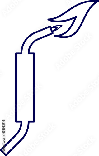 illustration of a Gas burner blowtorch. blow torch and canned gas vector illustration.