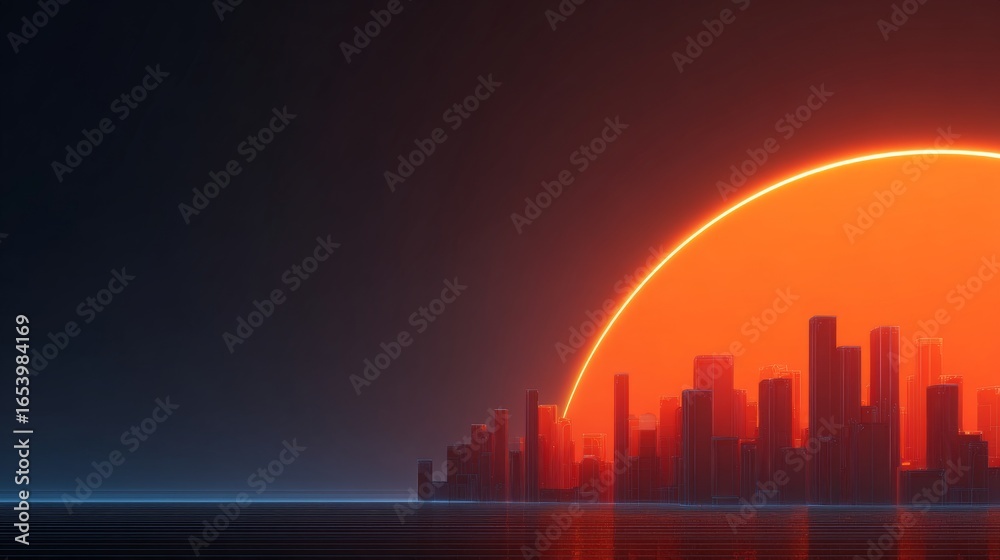 Fototapeta premium Futuristic digital technology background with glowing neon circuits, abstract cyber network, interconnected data streams, and high-tech holographic elements