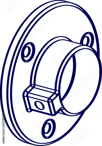 Vector of flange bracket. Flange Icon Style. flange illustration on a white background