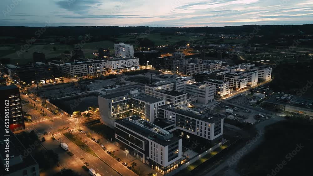 custom made wallpaper toronto digitalDrone footage of Belval in Luxembourg during sunset