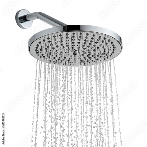 Luxury Rainfall Shower Head: Chrome Finish, Water Spray, Bathroom Fixture