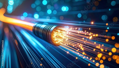 High Speed Fiber Optic Cable Data Transmission Network.