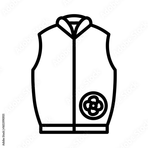 Icon of work clothes with a fan. Sleeveless.