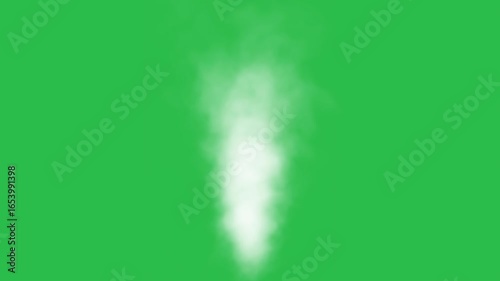 Raising smoke animation motion graphics on green screen background. 