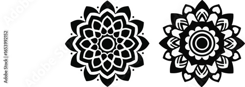 Circular pattern in the form of a mandala. Henna tattoo mandala. Mehndi style. Decorative pattern in oriental style.
