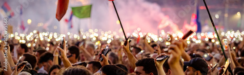 Students protest against the government in Serbia, respects to the victims