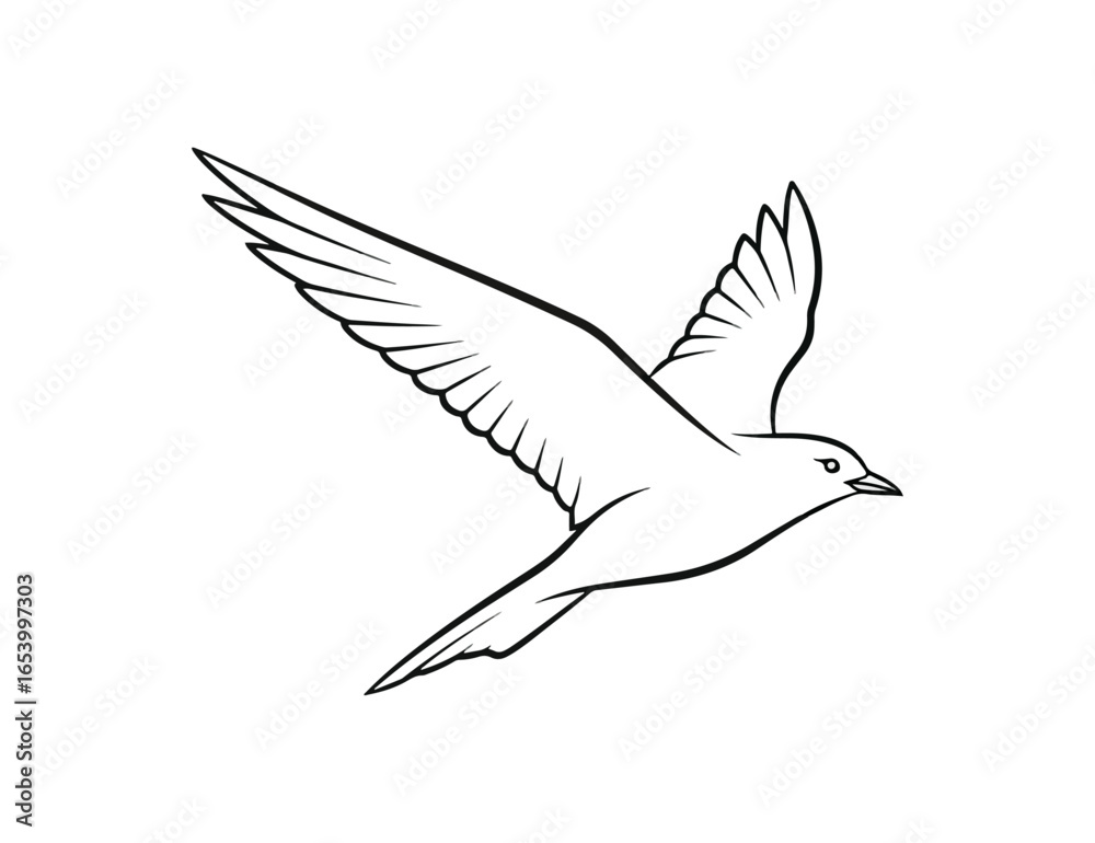 Obraz premium Bird in flight simple graphic design illustration