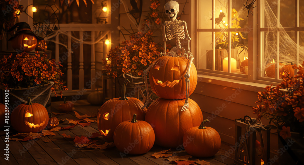 Obraz premium halloween pumpkin lantern