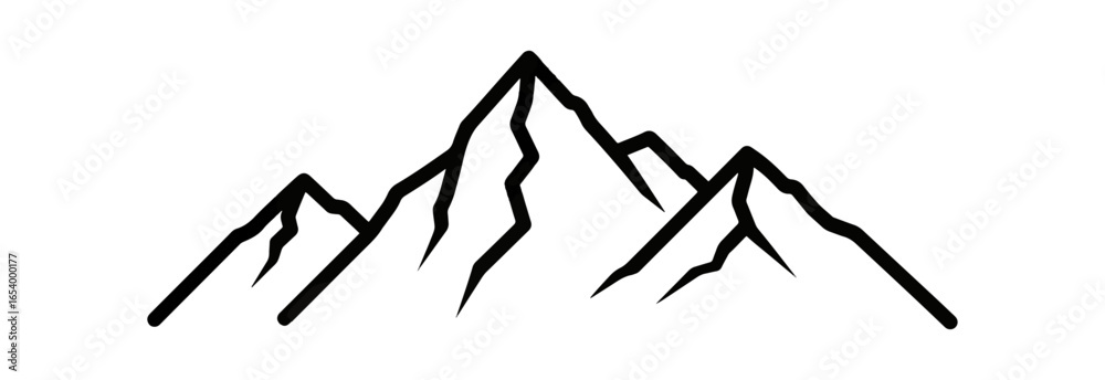 Fototapeta premium Dark mountain peaks illustration