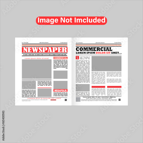 Modern newspaper layout template with clean typography and professional column design, perfect for print and editorial use.
