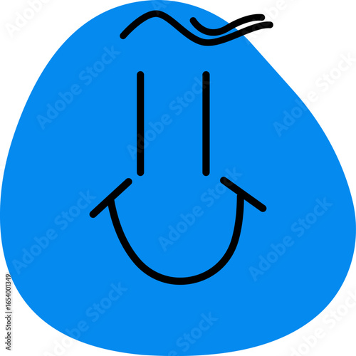 Happy doodle emoticon with a wide smile