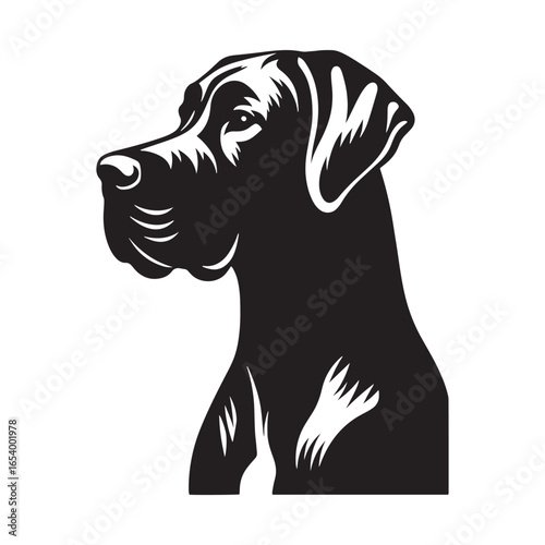 Great Dane Vector Silhouette – Majestic and Powerful Dog Outline, Perfect for Logos, Pet Art, Prints, Graphic Design, Home Decor, Stencils, Icons, and Creative Projects
