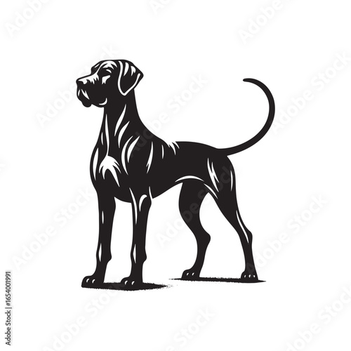 Great Dane Vector Silhouette – Majestic and Powerful Dog Outline, Perfect for Logos, Pet Art, Prints, Graphic Design, Home Decor, Stencils, Icons, and Creative Projects
