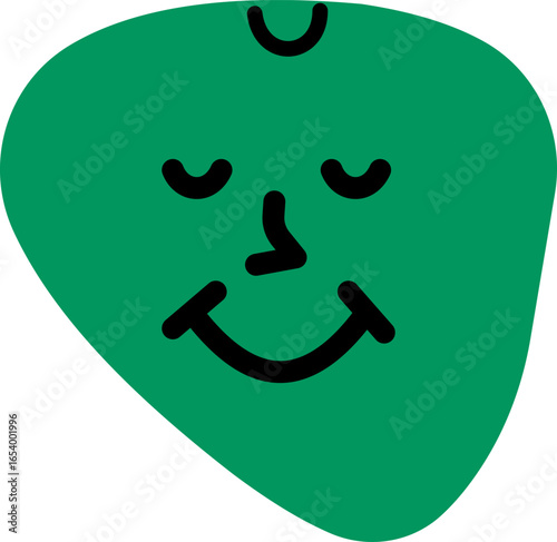 Peaceful and smiling doodle emoticon