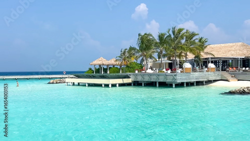 swimming pool in the tropical resort