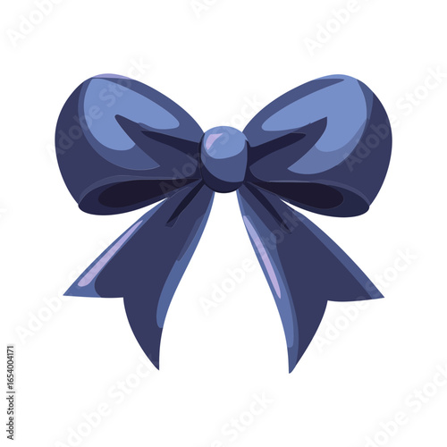 A realistic 3D icon of a classic blue ribbon bow. This icon is suitable for use on websites, blogs, and marketing materials related to gifts, holidays, and special events.

