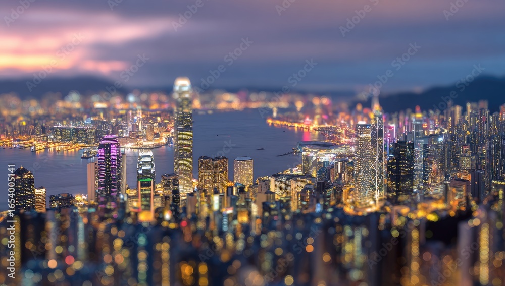 Fototapeta premium City lights blurring into the dawn