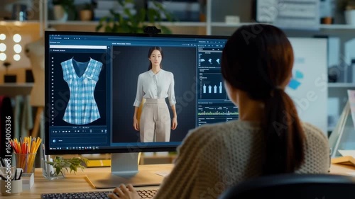 Virtual fashion design showcase online workspace digital content modern environment user experience innovation in apparel technology