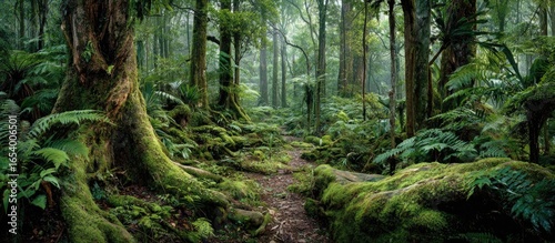 Wallpaper Mural Lush, mossy forest path Torontodigital.ca