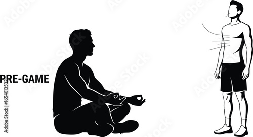 Pregame mental preparation and breathing exercises illustration
