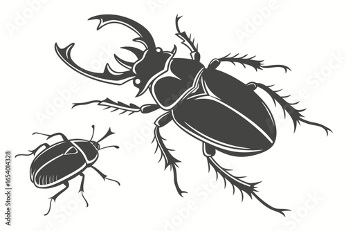 Illustration of a stag beetle isolated on white background