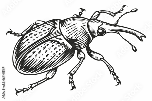 Illustration of a weevil isolated on white background in vector format