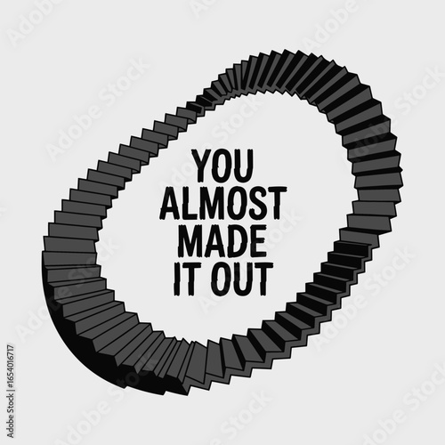 You Almost Made It Out Abstract Staircase T Shirt Design