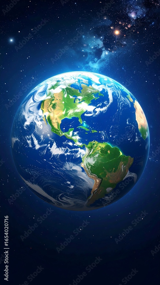 Fototapeta premium Earth in space, detailed view