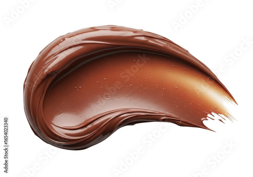 Chocolate hazelnut spread smear isolated on transparent background