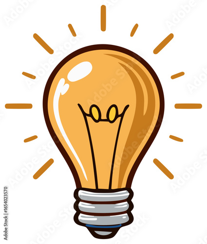 Illuminated Light Bulb Illustration Bright Glowing Idea Creativity Concept