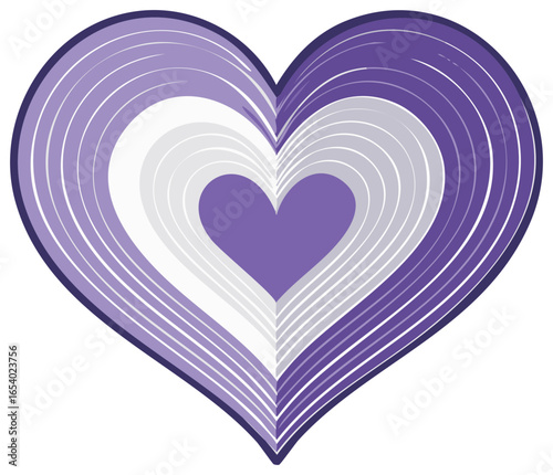 Nested Hearts Graphic Purple Tones Symbolizing Love Affection and Relationships