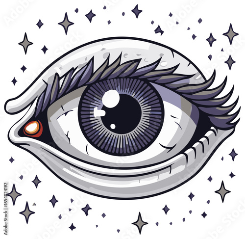 Mystic Eye with Stars, Symbolism and Fantasy, Vision and Perception