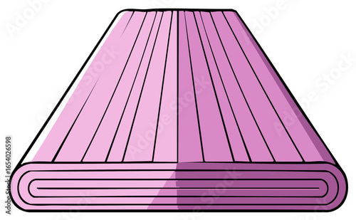 Rolled pink fabric bolt, textile warehouse materials, fabric shop supplies