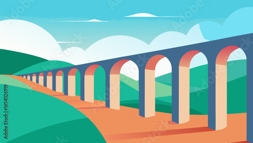 Explore a Landscape of Giant Empty Concrete Aqueducts Standing