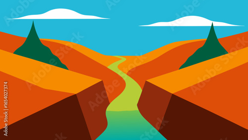 Witness a Landscape of Parallel Straight Narrow Ravines of Rock