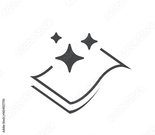 Clean surface icon vector, napkin cloth piece for wipe sign symbol line stroke outline thin linear graphic, shine easy kitchen or bath wash washcloth element isolated image clip art