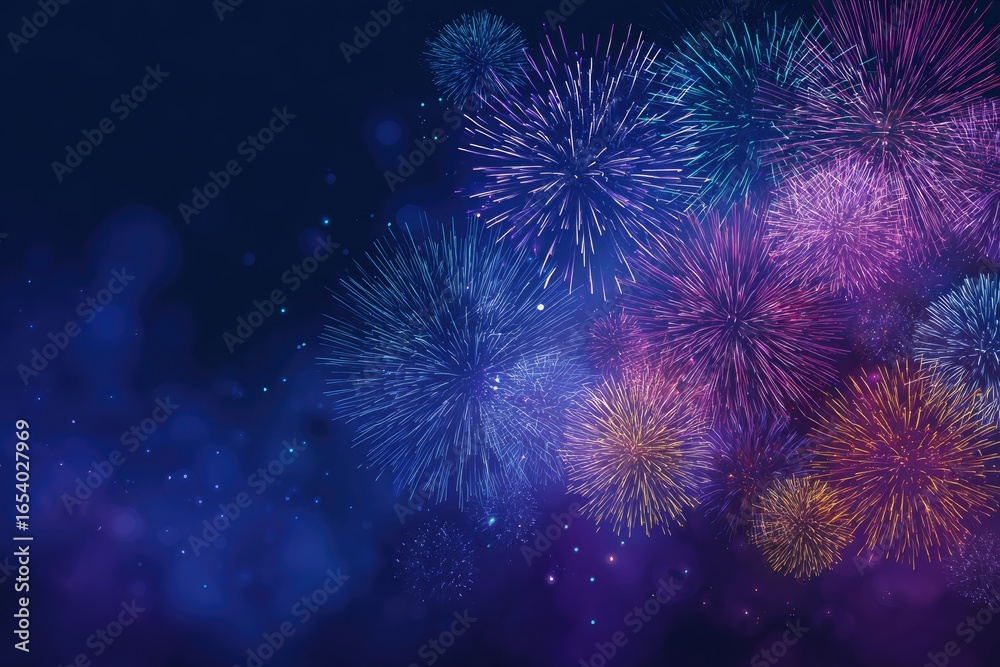 Fototapeta premium Fireworks display against a dark night sky (2)