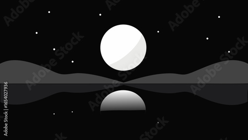 Behold a Perfectly Still Black Lake Reflecting a Bright Geometric Sky