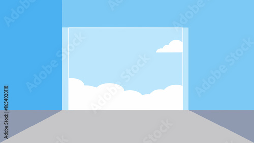 Experience Serene Simplicity in an Empty Room with a Grand Window View