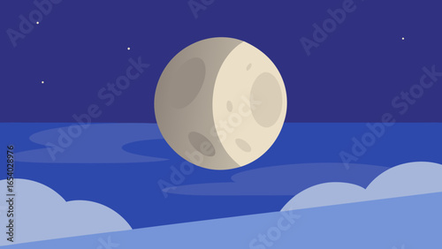 Discover a Sky with a Giant Detailed Moon Filling the Horizon