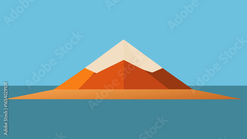 Explore a Solitary Triangular Mountain Peak on a Vast Empty Plain