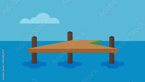 Explore a Still Body of Water with a Simple Wooden Raft Design
