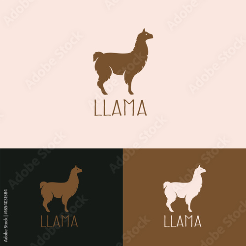 Cute and funny Llama logo or icon, vector illustration