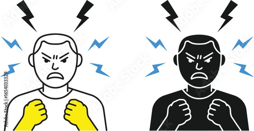 Angry man vector illustration concept of anger and frustration