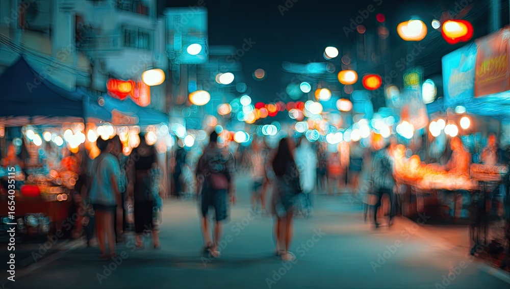 Fototapeta premium Blurred night market scene (4)