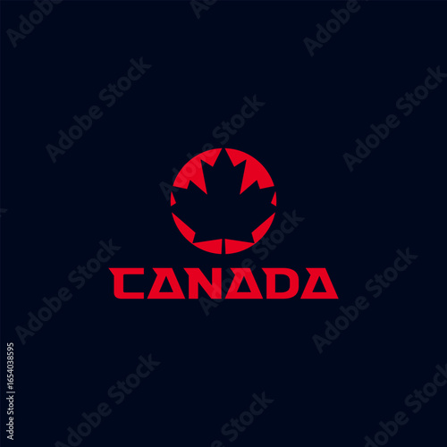 modern canada leave logo, abstract and modern maple leaf logo, Canada symbol